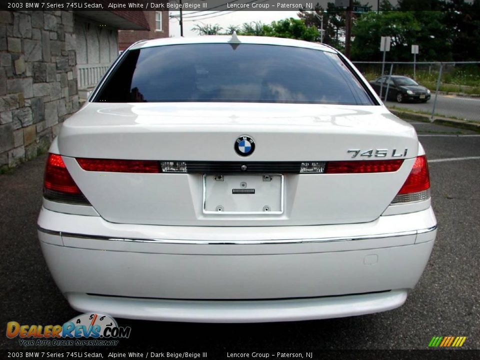 2003 BMW 7 Series 745Li Sedan Alpine White / Dark Beige/Beige III Photo #5