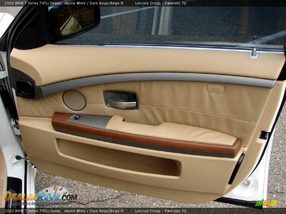2003 BMW 7 Series 745Li Sedan Alpine White / Dark Beige/Beige III Photo #8