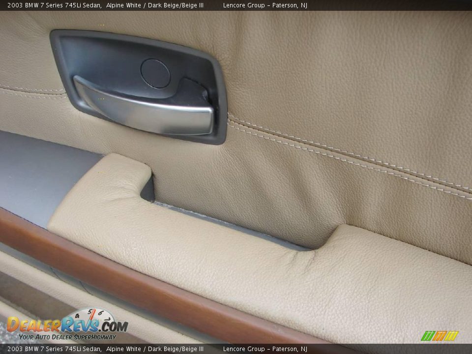 2003 BMW 7 Series 745Li Sedan Alpine White / Dark Beige/Beige III Photo #9