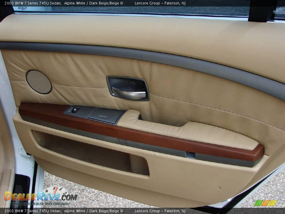 2003 BMW 7 Series 745Li Sedan Alpine White / Dark Beige/Beige III Photo #12