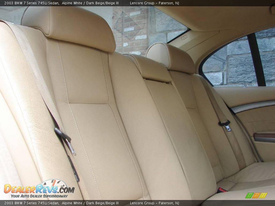 2003 BMW 7 Series 745Li Sedan Alpine White / Dark Beige/Beige III Photo #13