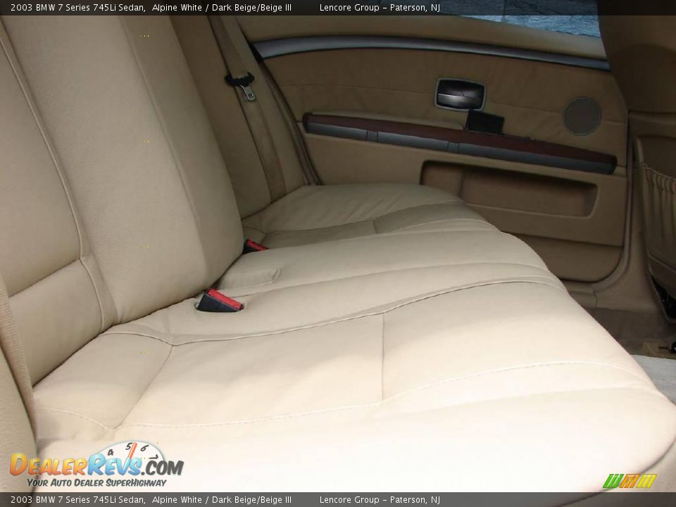 2003 BMW 7 Series 745Li Sedan Alpine White / Dark Beige/Beige III Photo #14