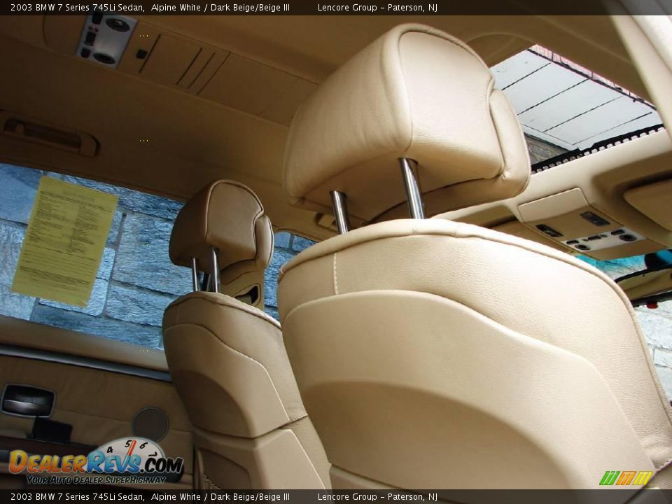 2003 BMW 7 Series 745Li Sedan Alpine White / Dark Beige/Beige III Photo #16