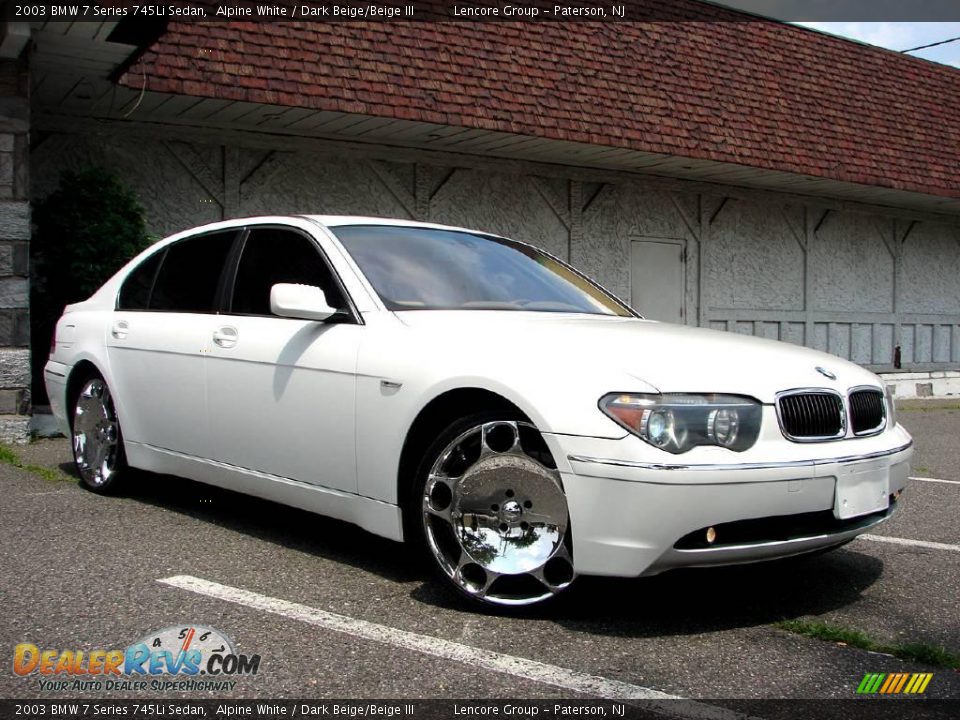 2003 BMW 7 Series 745Li Sedan Alpine White / Dark Beige/Beige III Photo #17