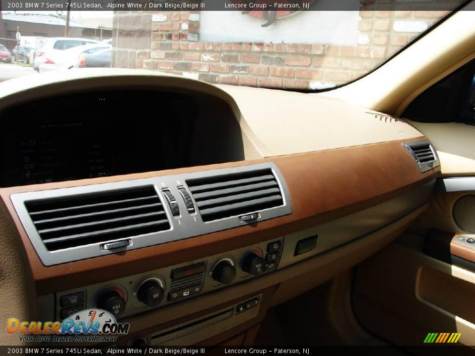 2003 BMW 7 Series 745Li Sedan Alpine White / Dark Beige/Beige III Photo #19