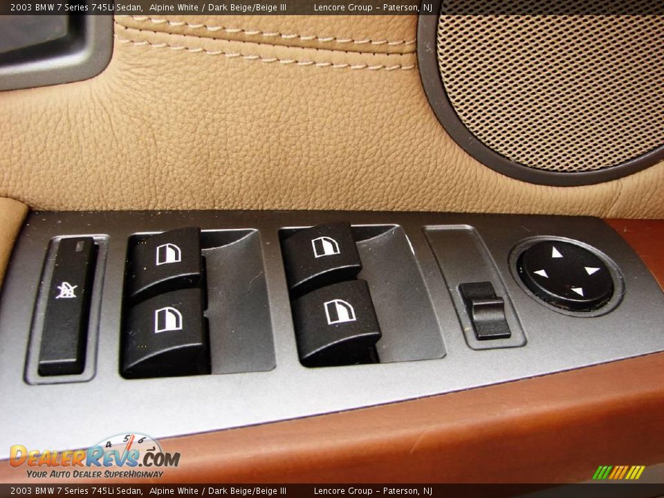 2003 BMW 7 Series 745Li Sedan Alpine White / Dark Beige/Beige III Photo #21