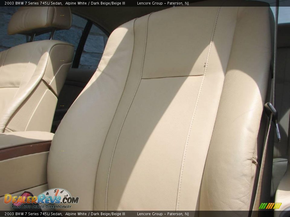 2003 BMW 7 Series 745Li Sedan Alpine White / Dark Beige/Beige III Photo #23