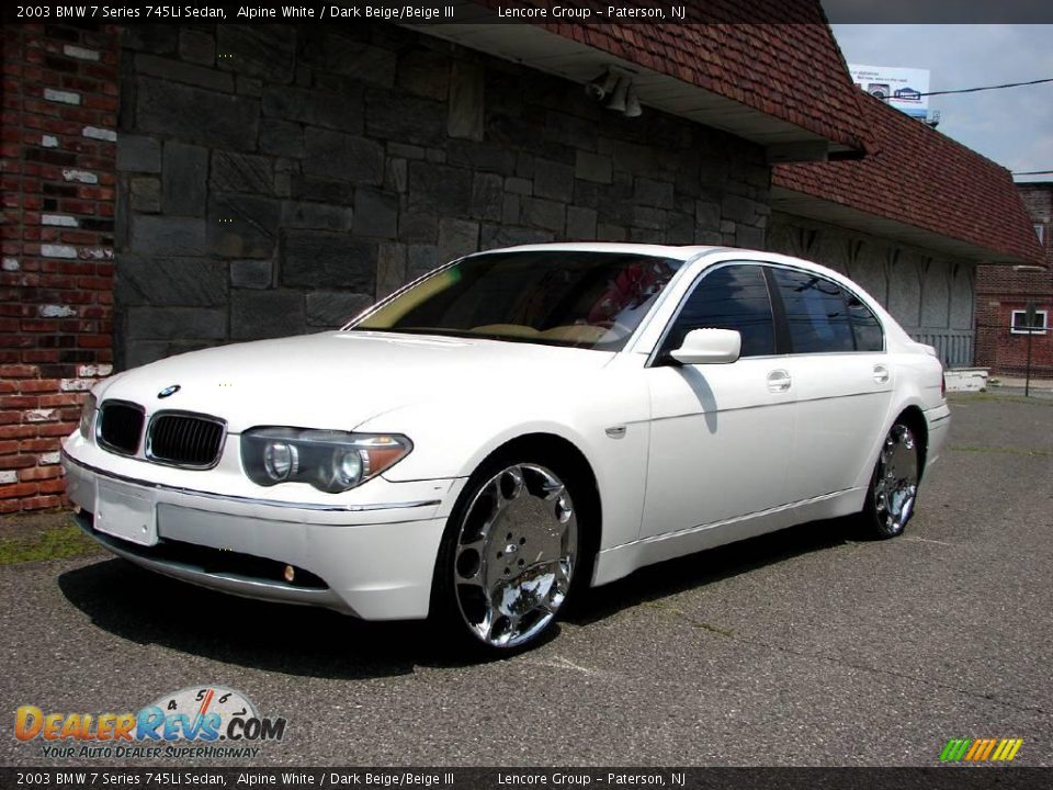 2003 BMW 7 Series 745Li Sedan Alpine White / Dark Beige/Beige III Photo #25