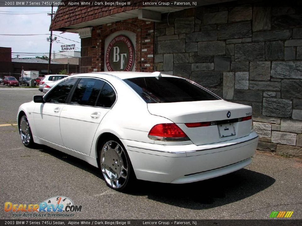 2003 BMW 7 Series 745Li Sedan Alpine White / Dark Beige/Beige III Photo #27