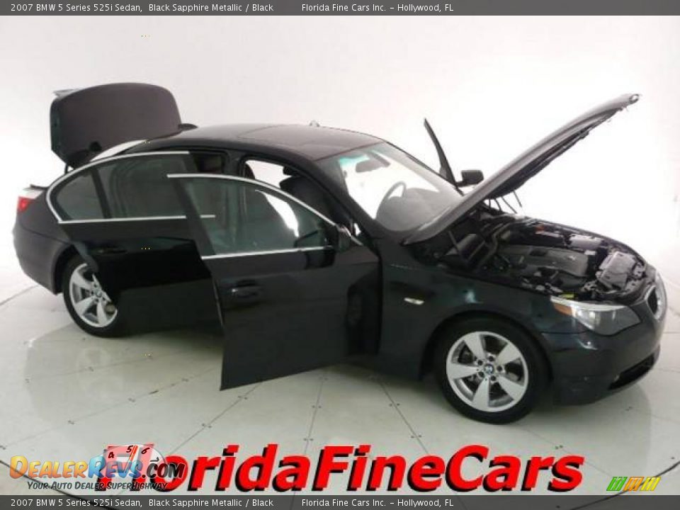 2007 BMW 5 Series 525i Sedan Black Sapphire Metallic / Black Photo #7
