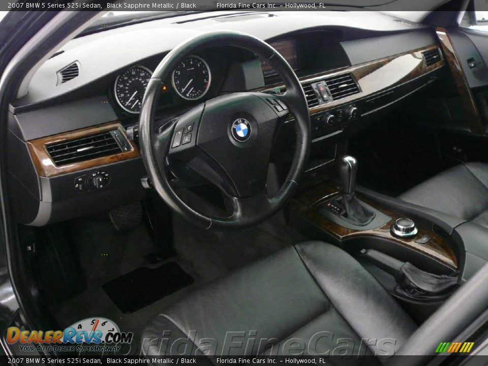 2007 BMW 5 Series 525i Sedan Black Sapphire Metallic / Black Photo #12