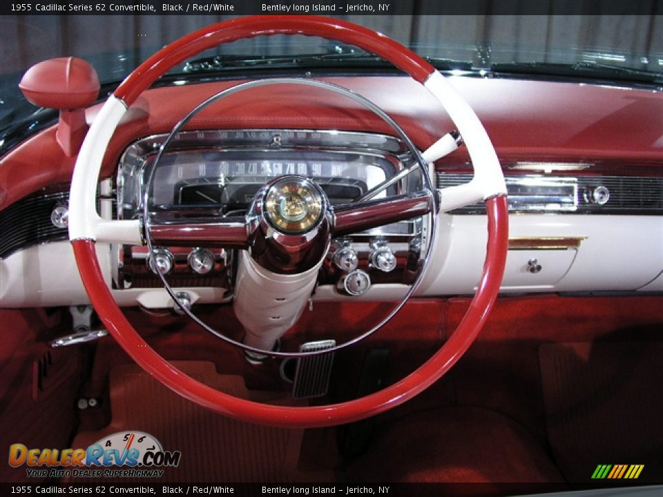 1955 Cadillac Series 62 Convertible Black / Red/White Photo #7