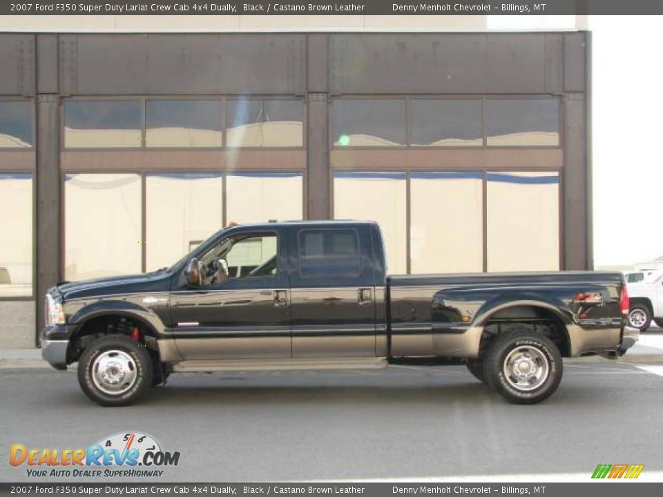 2007 Ford F350 Super Duty Lariat Crew Cab 4x4 Dually Black / Castano Brown Leather Photo #1