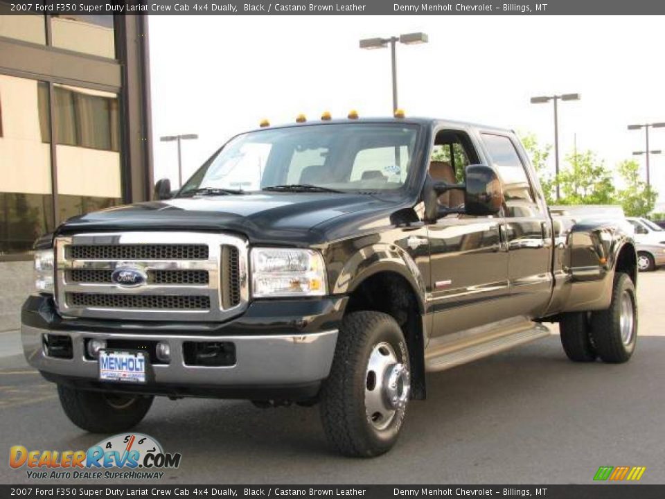 2007 Ford F350 Super Duty Lariat Crew Cab 4x4 Dually Black / Castano Brown Leather Photo #2