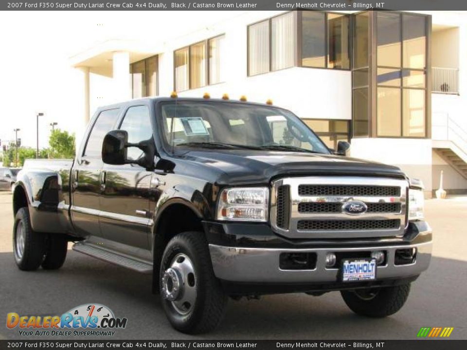 2007 Ford F350 Super Duty Lariat Crew Cab 4x4 Dually Black / Castano Brown Leather Photo #3