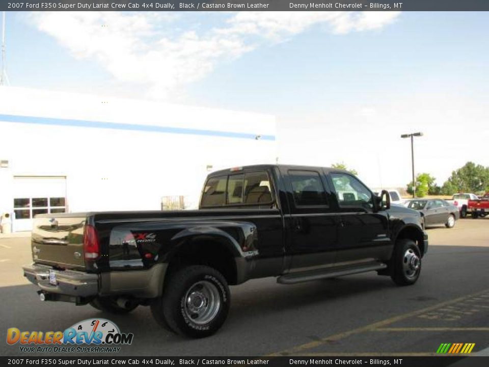 2007 Ford F350 Super Duty Lariat Crew Cab 4x4 Dually Black / Castano Brown Leather Photo #4