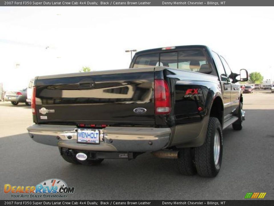 2007 Ford F350 Super Duty Lariat Crew Cab 4x4 Dually Black / Castano Brown Leather Photo #5