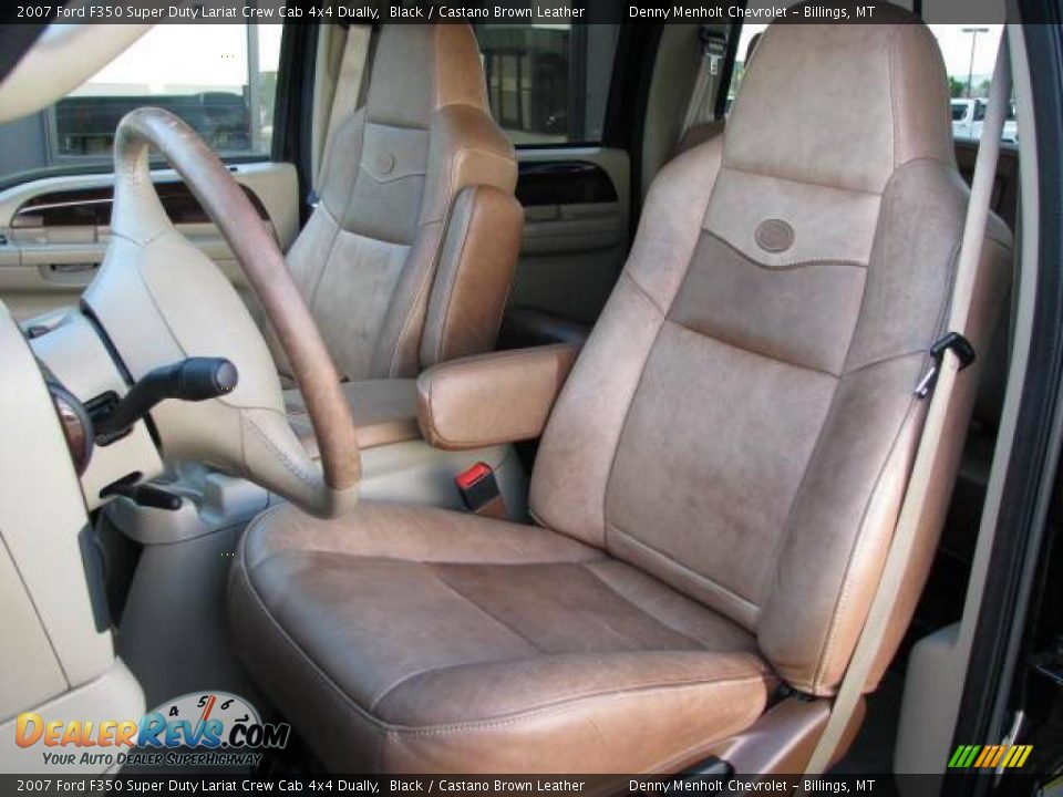 2007 Ford F350 Super Duty Lariat Crew Cab 4x4 Dually Black / Castano Brown Leather Photo #10