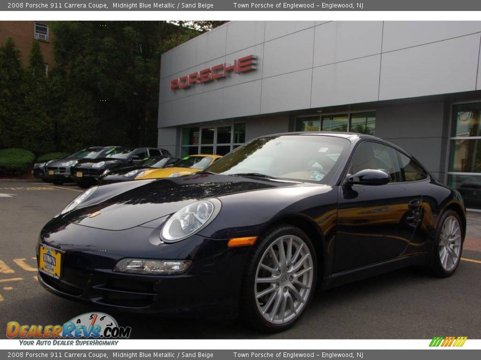 2008 Porsche 911 Carrera Coupe Midnight Blue Metallic / Sand Beige Photo #1
