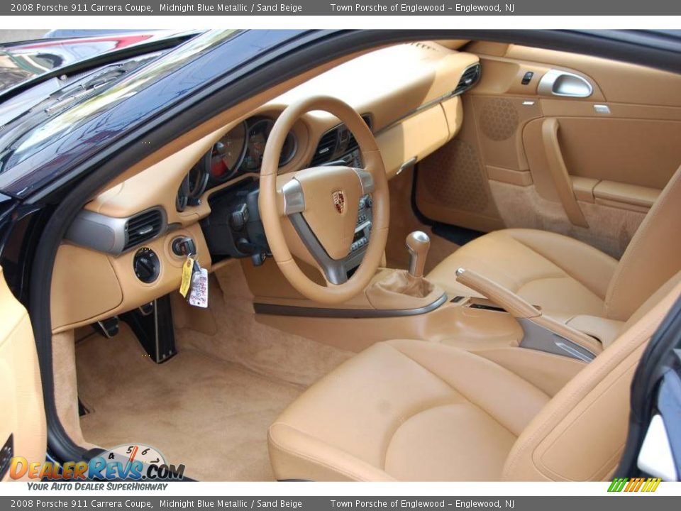 2008 Porsche 911 Carrera Coupe Midnight Blue Metallic / Sand Beige Photo #14