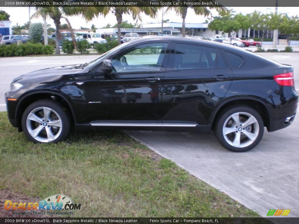 2009 BMW X6 xDrive50i Black Sapphire Metallic / Black Nevada Leather Photo #3