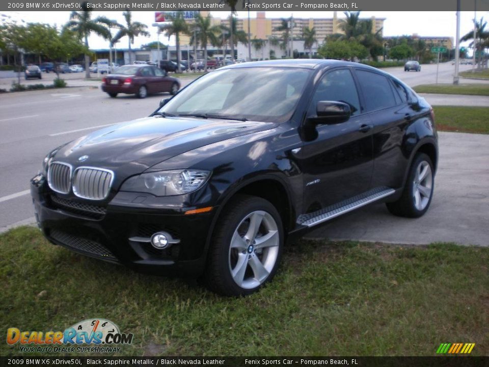 2009 BMW X6 xDrive50i Black Sapphire Metallic / Black Nevada Leather Photo #9