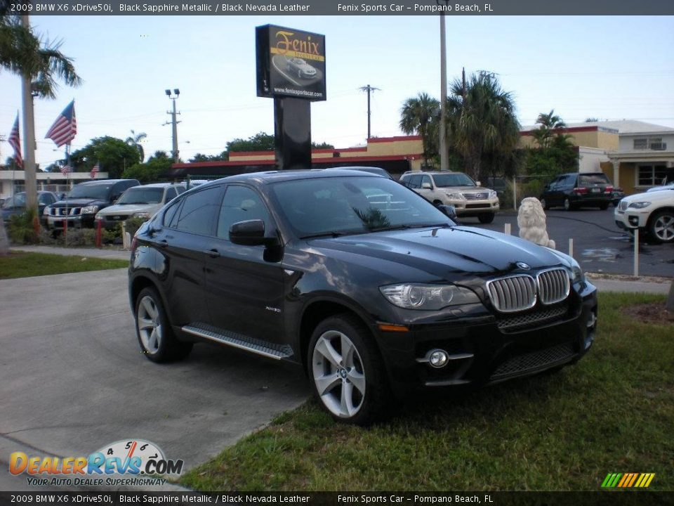 2009 BMW X6 xDrive50i Black Sapphire Metallic / Black Nevada Leather Photo #10