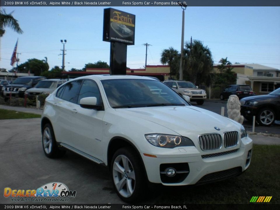 2009 BMW X6 xDrive50i Alpine White / Black Nevada Leather Photo #10