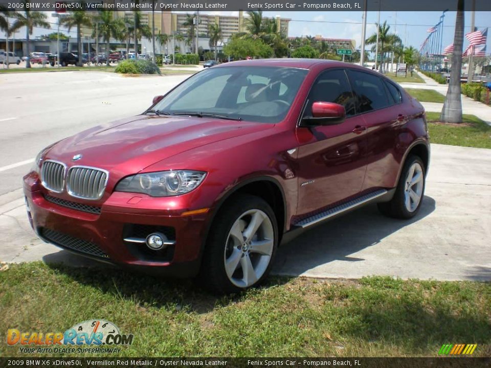 2009 BMW X6 xDrive50i Vermilion Red Metallic / Oyster Nevada Leather Photo #9