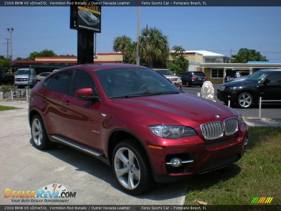 2009 BMW X6 xDrive50i Vermilion Red Metallic / Oyster Nevada Leather Photo #10