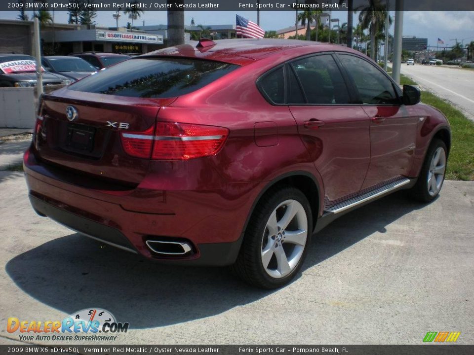 2009 BMW X6 xDrive50i Vermilion Red Metallic / Oyster Nevada Leather Photo #11