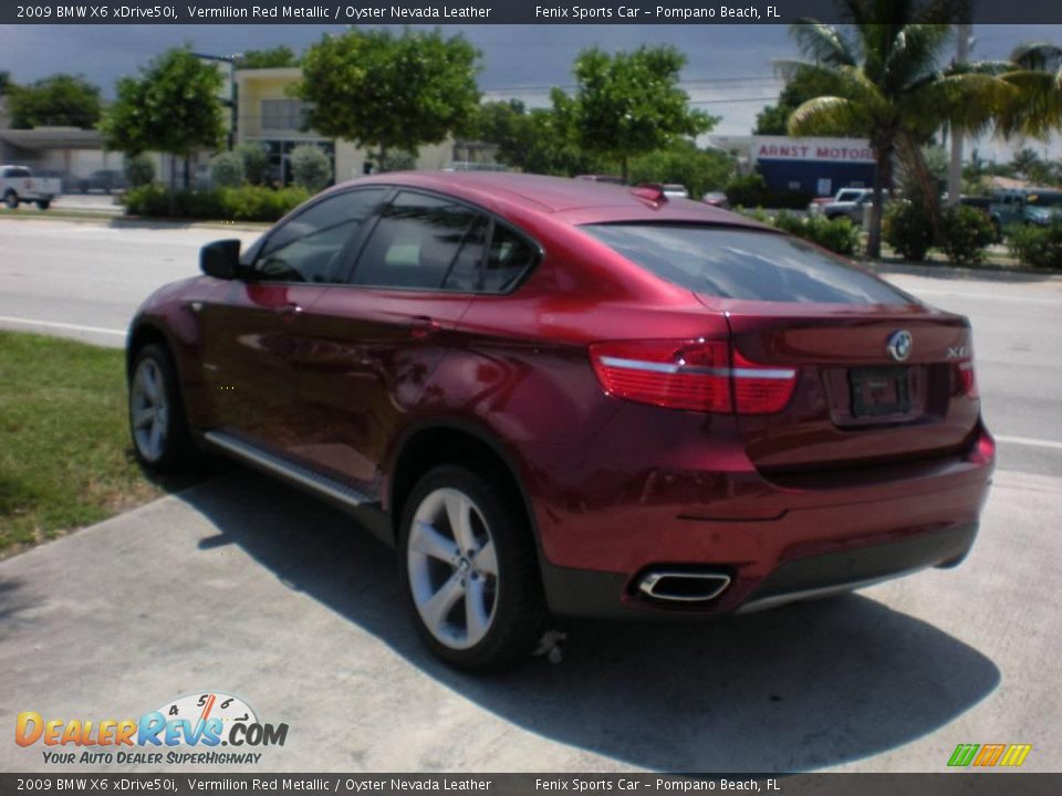 2009 BMW X6 xDrive50i Vermilion Red Metallic / Oyster Nevada Leather Photo #12