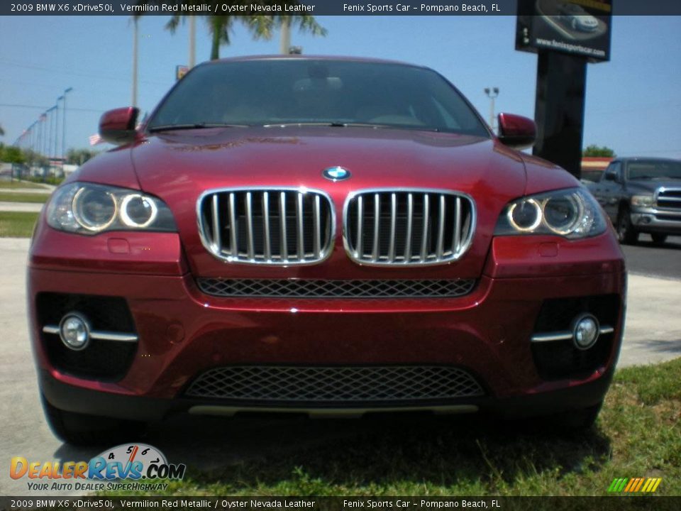 2009 BMW X6 xDrive50i Vermilion Red Metallic / Oyster Nevada Leather Photo #13