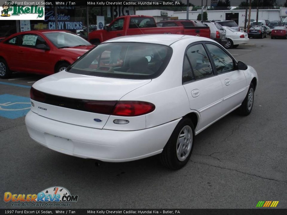 1997 Ford Escort LX Sedan White / Tan Photo #2