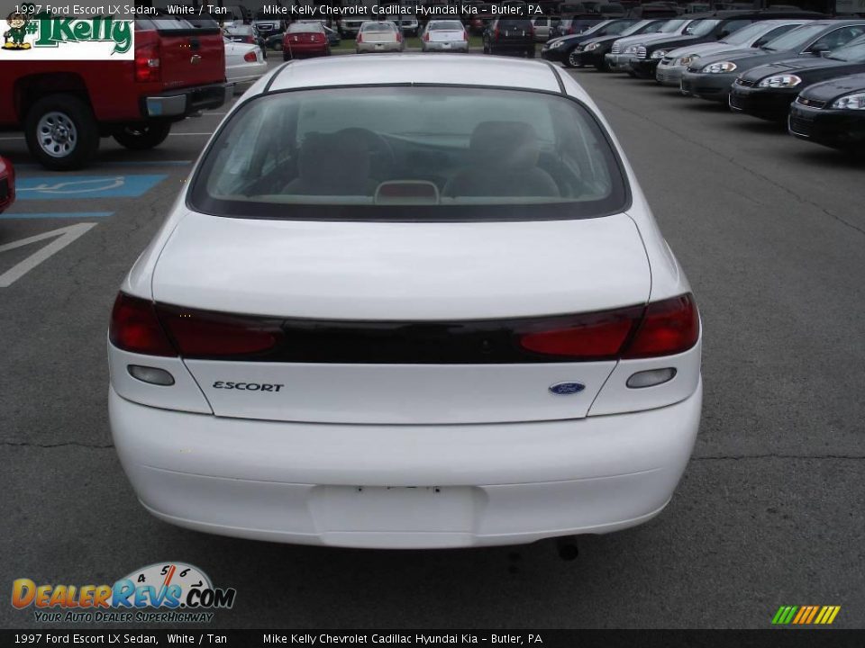 1997 Ford Escort LX Sedan White / Tan Photo #3