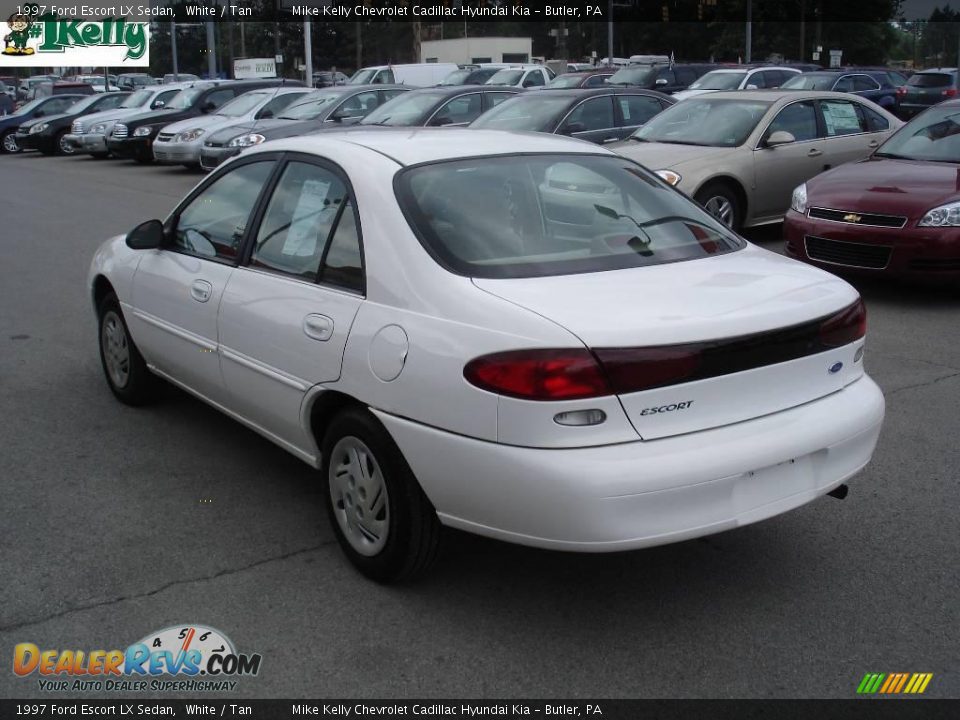 1997 Ford Escort LX Sedan White / Tan Photo #4