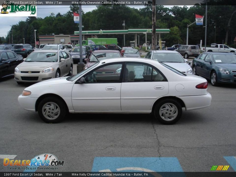 1997 Ford Escort LX Sedan White / Tan Photo #5