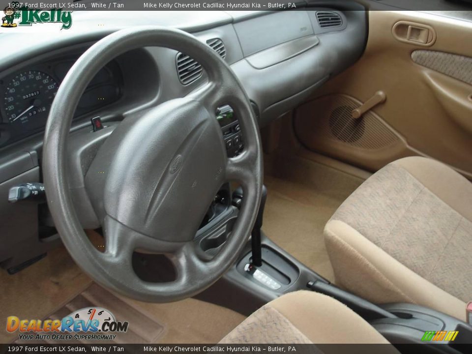 1997 Ford Escort LX Sedan White / Tan Photo #7