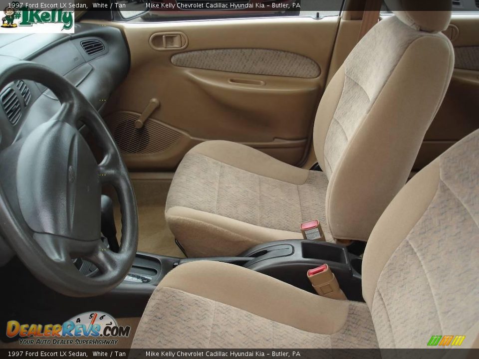 1997 Ford Escort LX Sedan White / Tan Photo #8