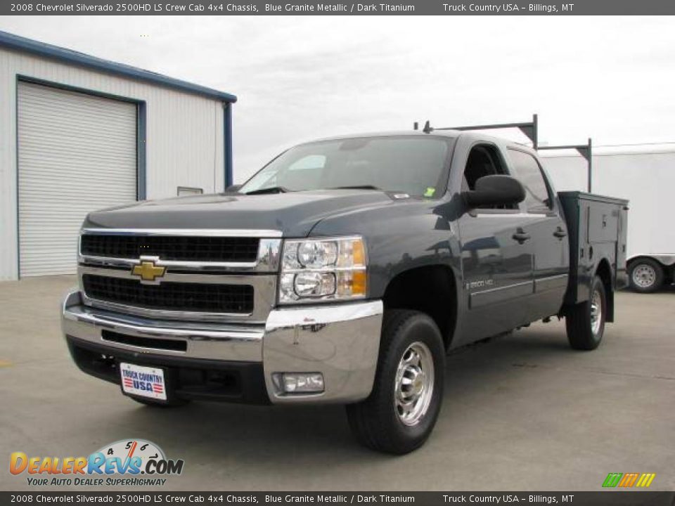 2008 Chevrolet Silverado 2500HD LS Crew Cab 4x4 Chassis Blue Granite Metallic / Dark Titanium Photo #2