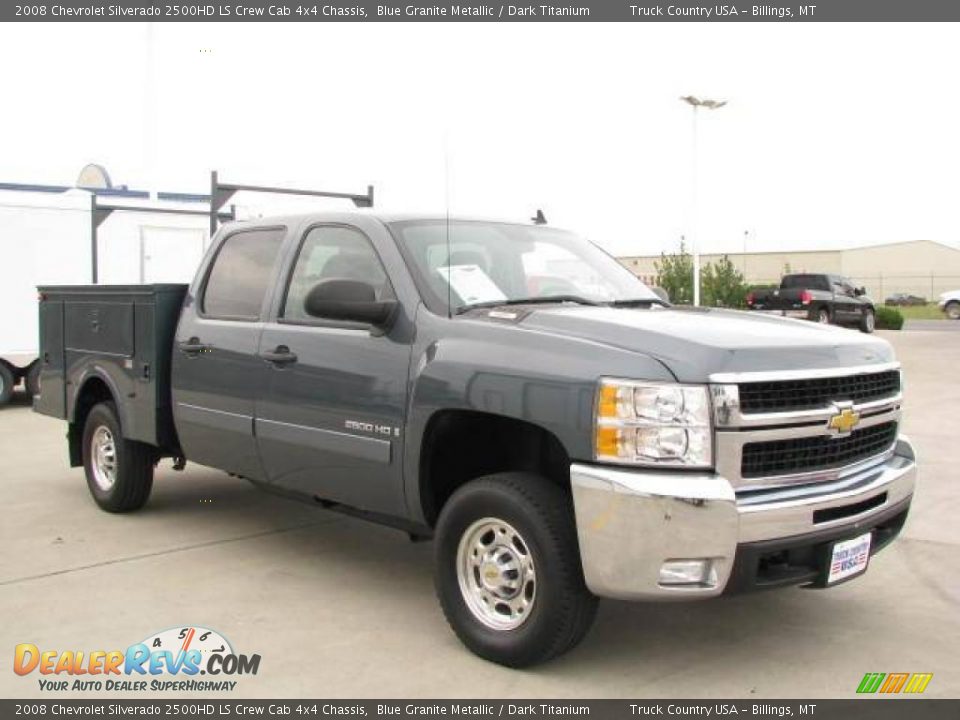 2008 Chevrolet Silverado 2500HD LS Crew Cab 4x4 Chassis Blue Granite Metallic / Dark Titanium Photo #3