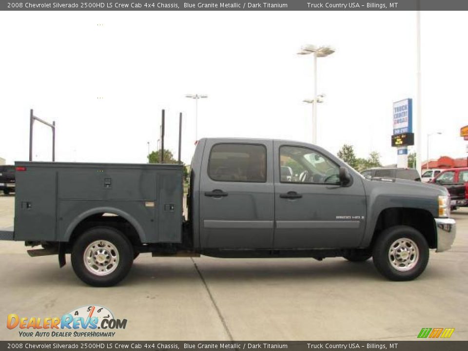 2008 Chevrolet Silverado 2500HD LS Crew Cab 4x4 Chassis Blue Granite Metallic / Dark Titanium Photo #4