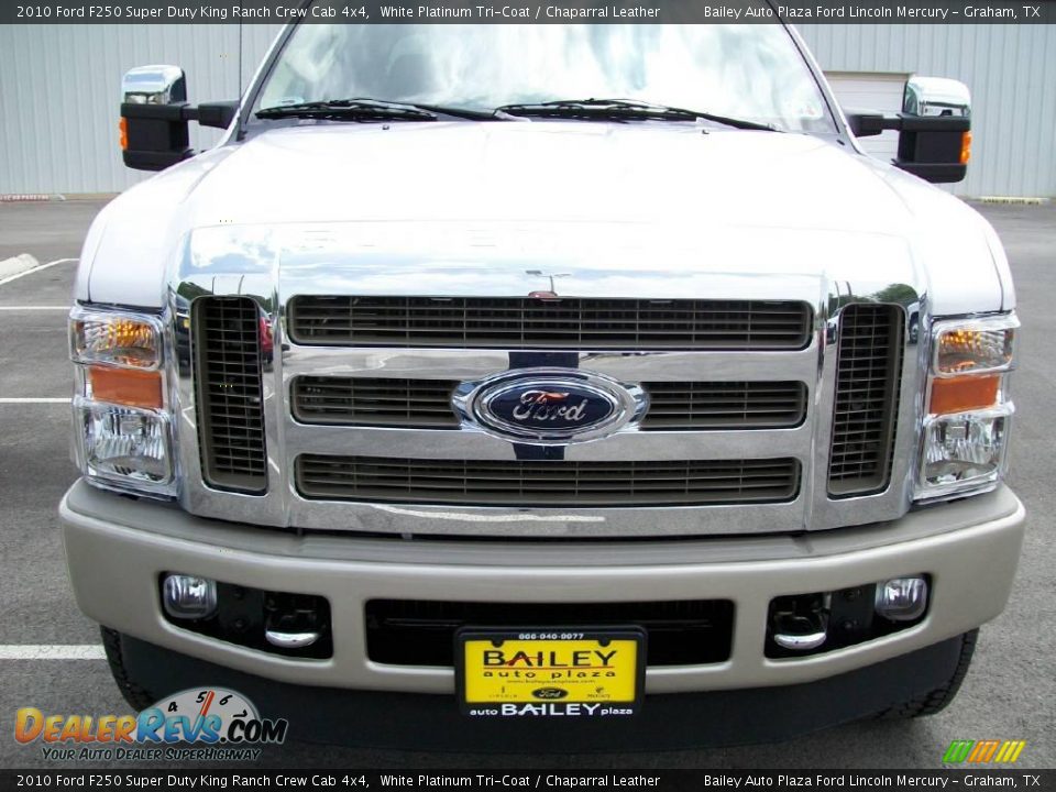 2010 Ford F250 Super Duty King Ranch Crew Cab 4x4 White Platinum Tri-Coat / Chaparral Leather Photo #1