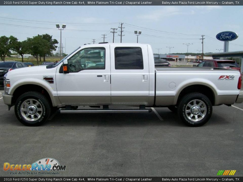 2010 Ford F250 Super Duty King Ranch Crew Cab 4x4 White Platinum Tri-Coat / Chaparral Leather Photo #2