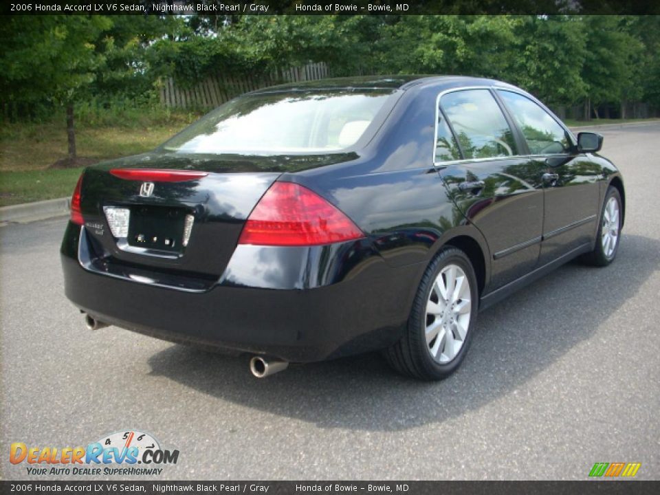 2006 Honda Accord LX V6 Sedan Nighthawk Black Pearl / Gray Photo #3