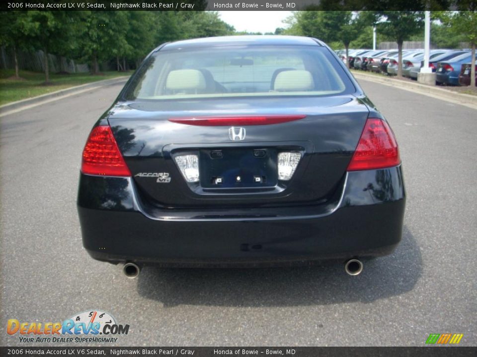 2006 Honda Accord LX V6 Sedan Nighthawk Black Pearl / Gray Photo #4