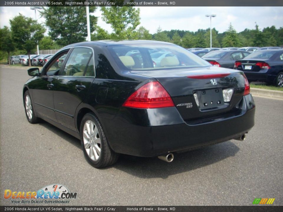 2006 Honda Accord LX V6 Sedan Nighthawk Black Pearl / Gray Photo #5