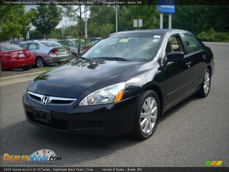 2006 Honda Accord LX V6 Sedan Nighthawk Black Pearl / Gray Photo #7
