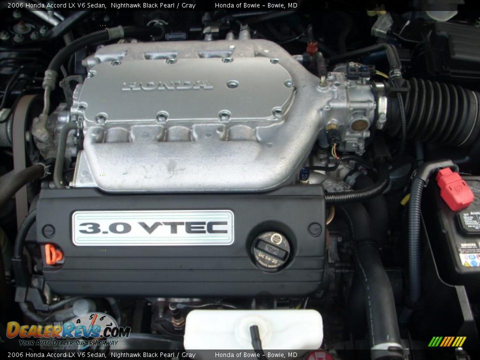 2006 Honda Accord LX V6 Sedan Nighthawk Black Pearl / Gray Photo #9