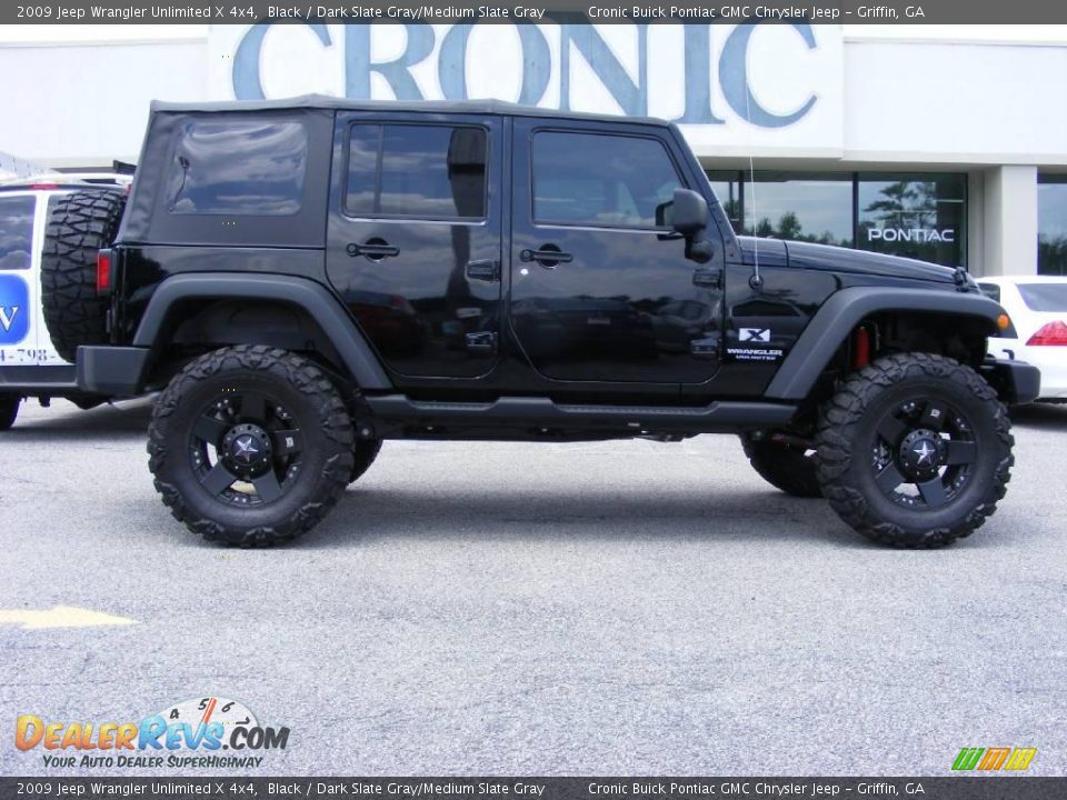 2009 Jeep Wrangler Unlimited X 4x4 Black / Dark Slate Gray/Medium Slate Gray Photo #1